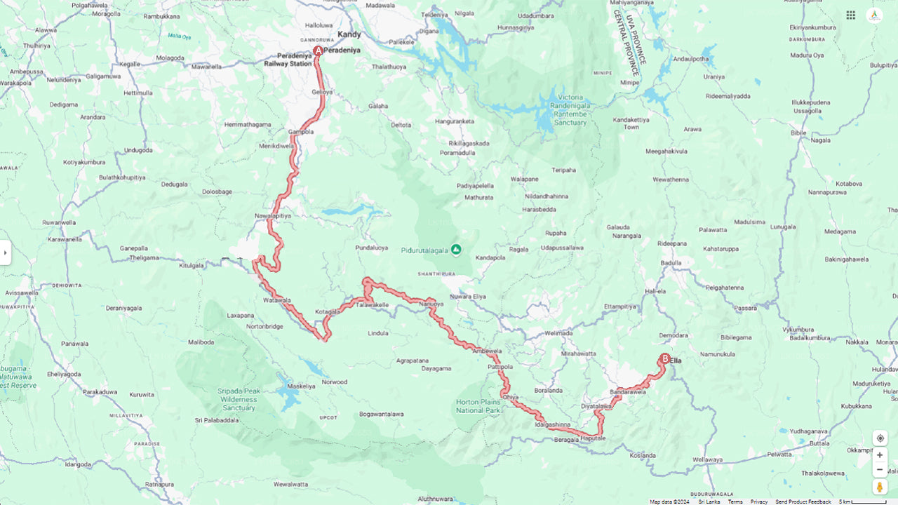 Treinrit van Peradeniya naar Ella (trein nr.: 1001 „Denuwara Menike”)