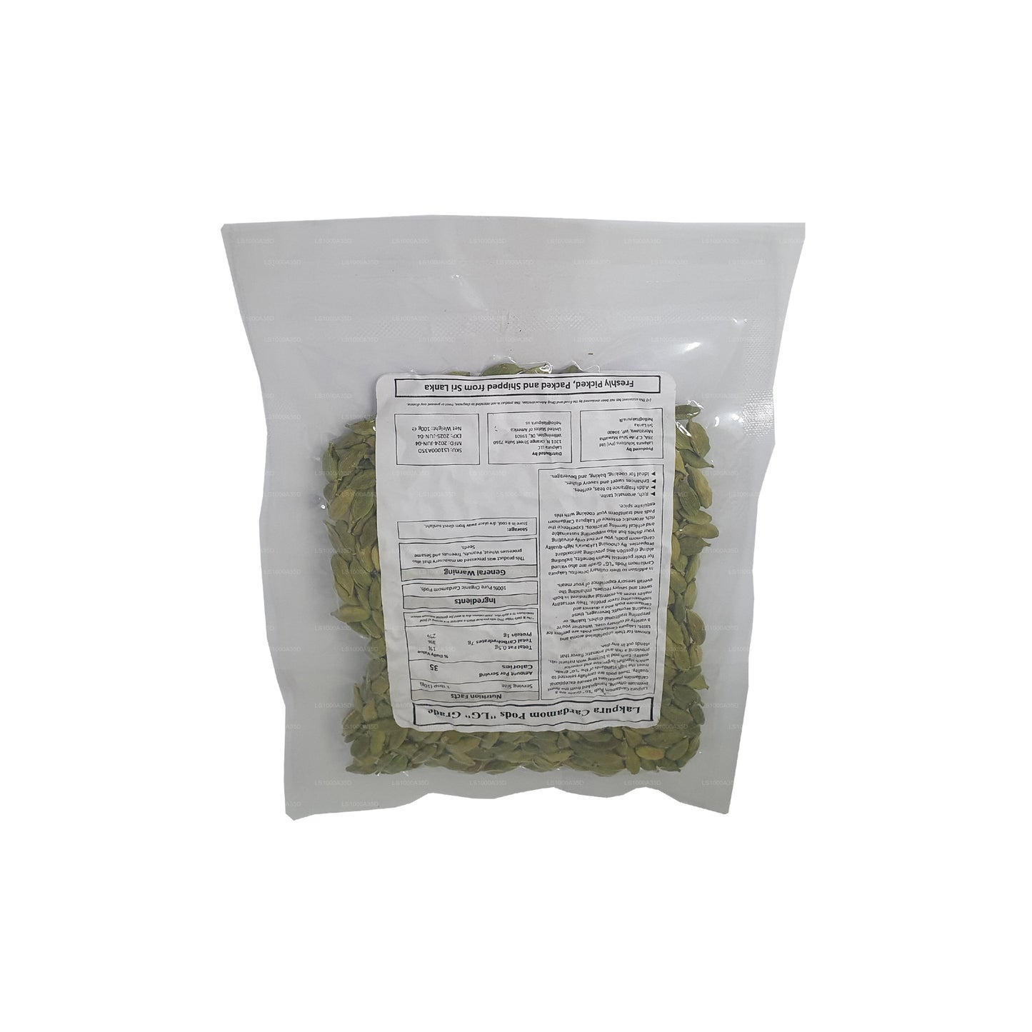 Lakpura Cardamom Pods „LG” Grade (100 g) Doos