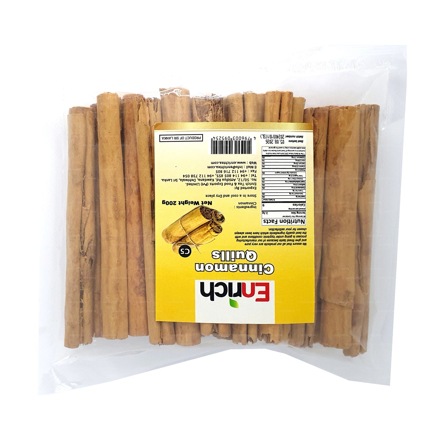 Enrich 5" Cut (C5 Grade) Cinnamon Quills (200g)