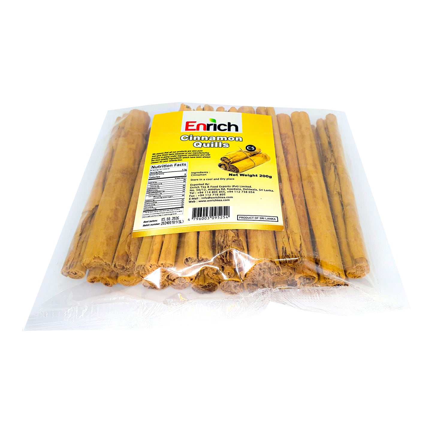 Enrich 5" Cut (C5 Grade) Cinnamon Quills (200g)