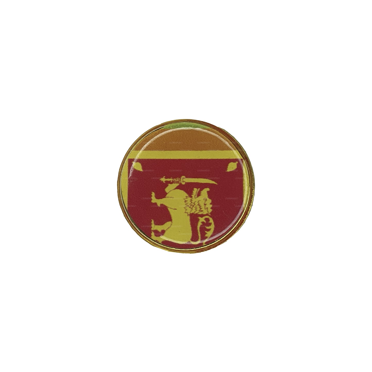 Sri Lankan National Flag Lapel Pin (Design E) (2cm Diameter)