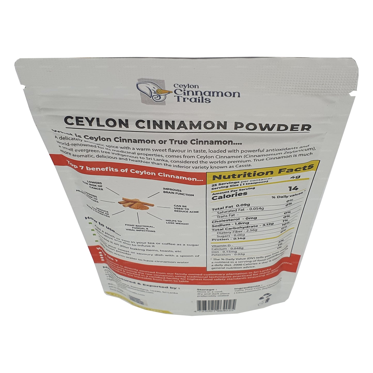 Ceylon Cinnamon Trails kaneelpoeder (100 g)