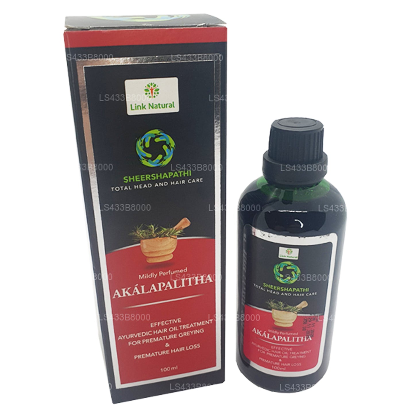 Link natuurlijke Akalapalitha Ayurvedische haarolie (100 ml)