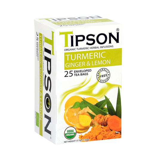 Tipson Tea biologische kurkuma, gember en citroen (37,5 g)