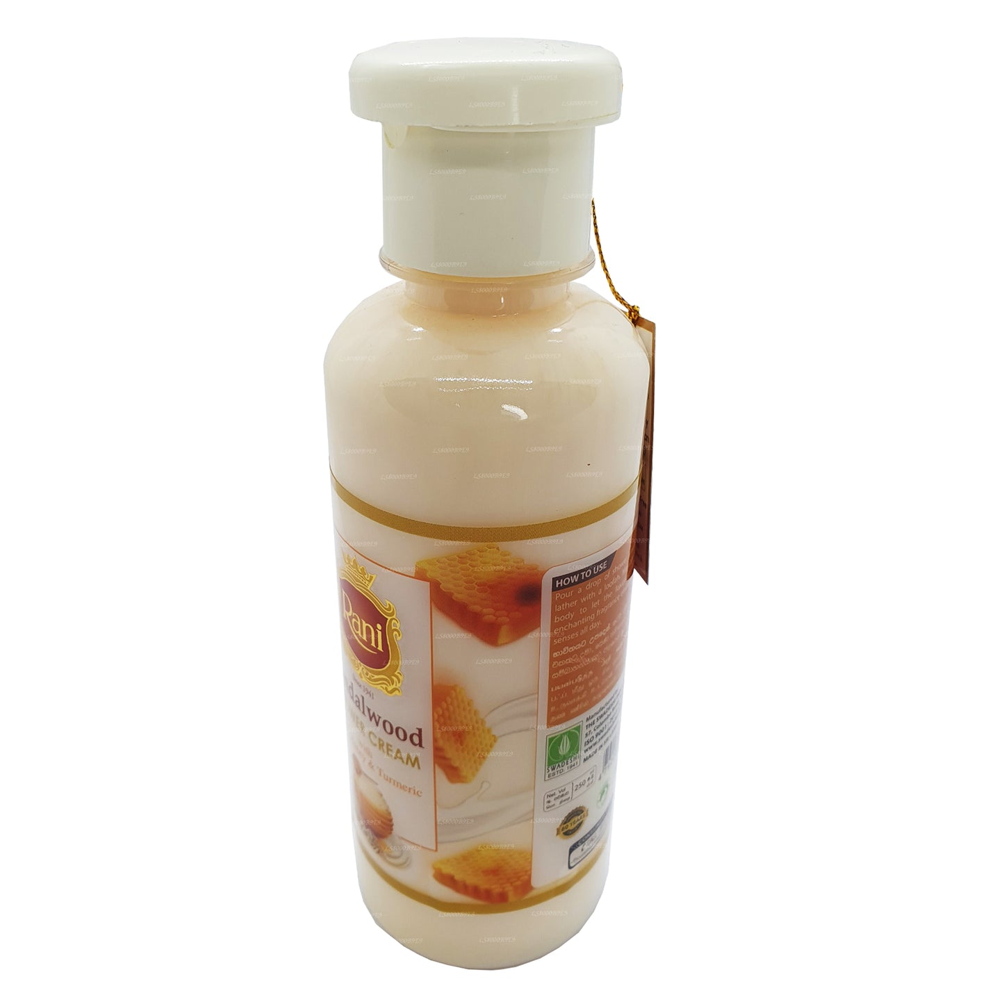 Swadeshi Rani sandalwood douchecrème met melk, honing en kurkuma (250 ml)