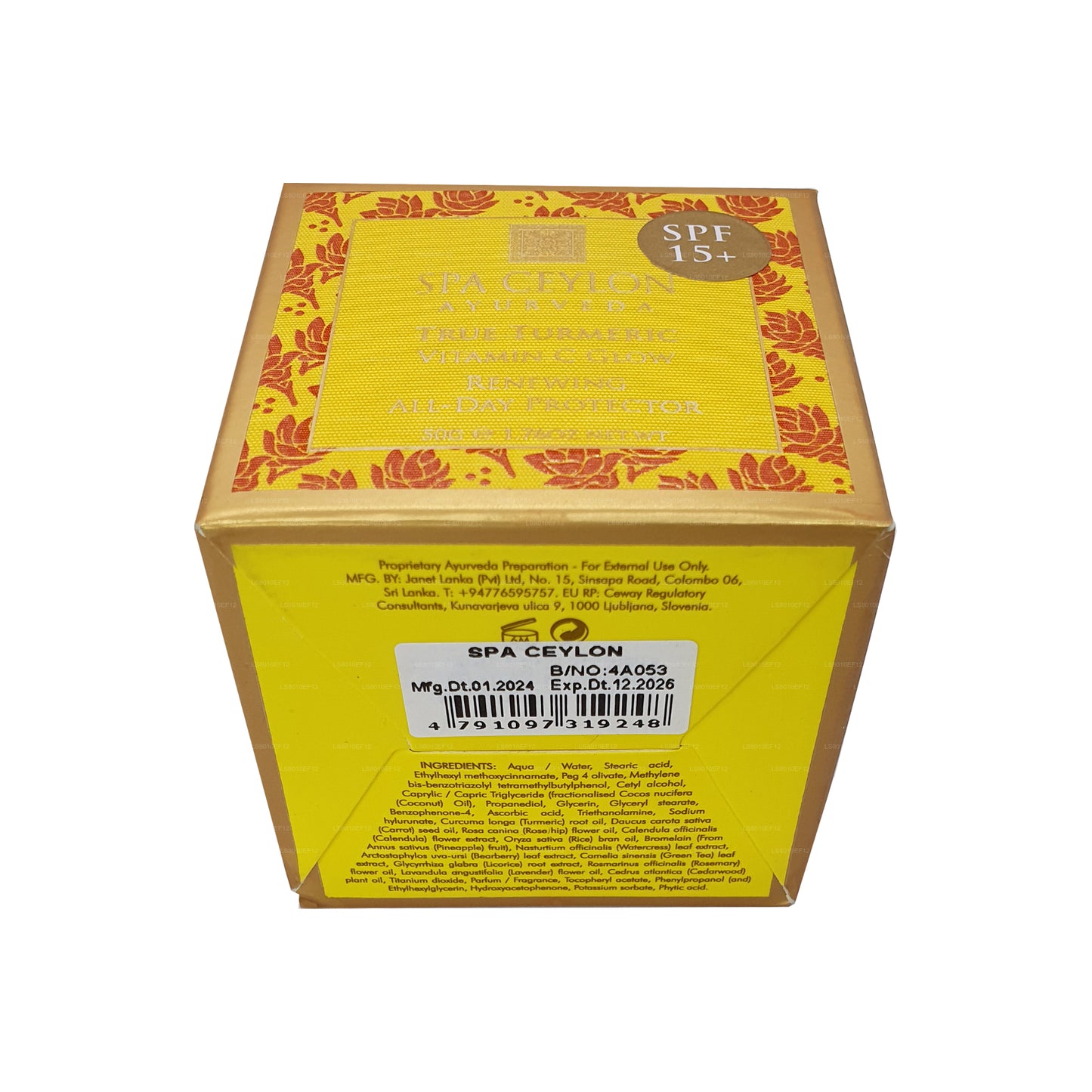 Spa Ceylon True Turmeric Vitamin C Glow Renewing beschermer voor de hele dag (100 g)