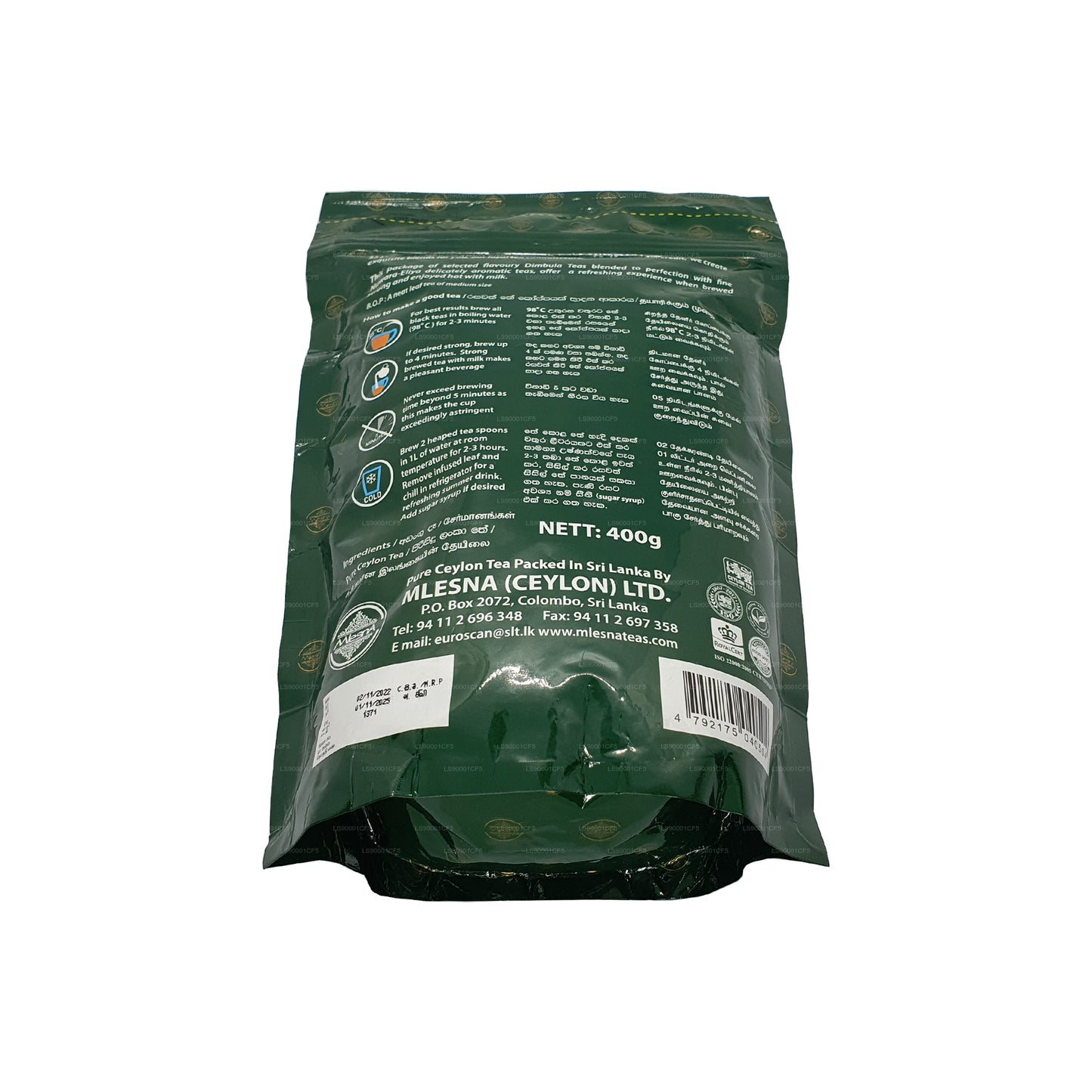 Mlesna Tea Rich Brew drievoudig gelamineerde zak (400 g)