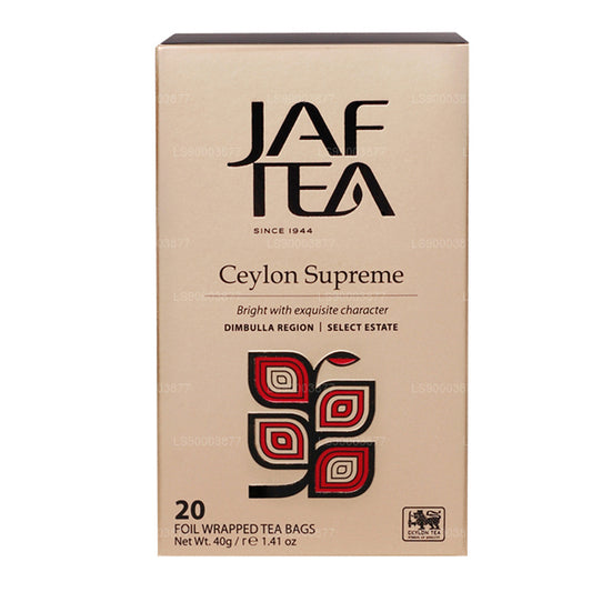 Jaf Tea Classic Gold Collection Ceylon Supreme theezakje met folie-envelop (40 g)