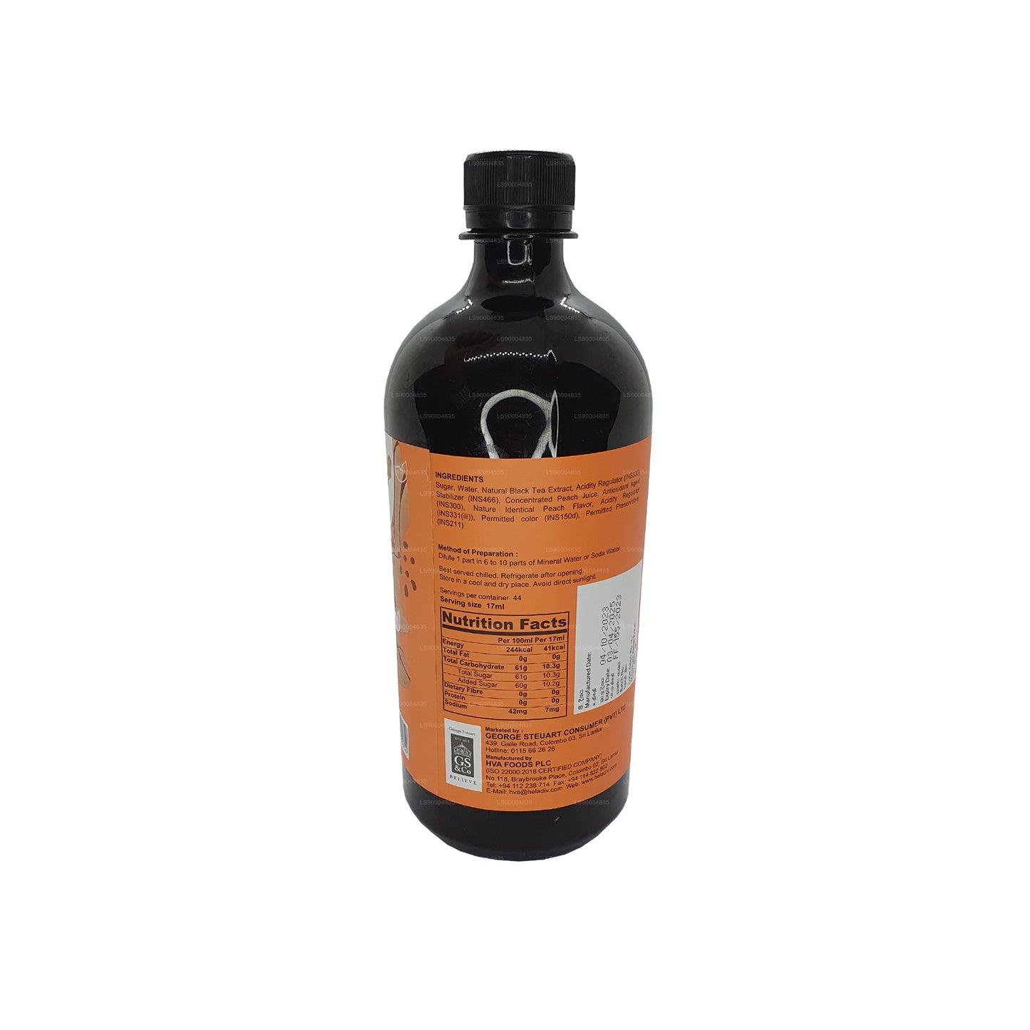 Heladiv Perzik-ijstheeconcentraat Cordial (750 ml)