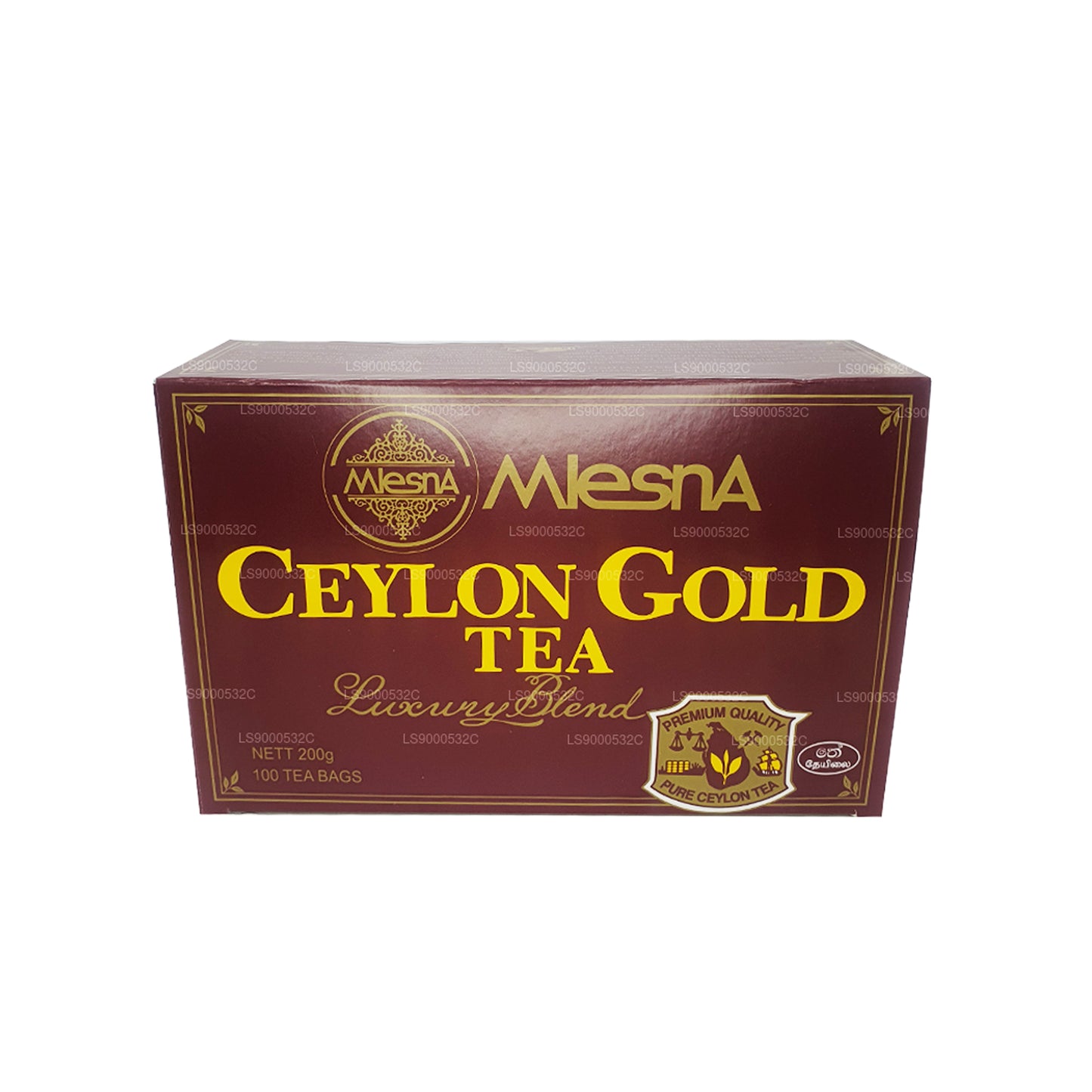 Mlesna Tea Ceylon Gold 100 theezakjes (200 g) Koord en label