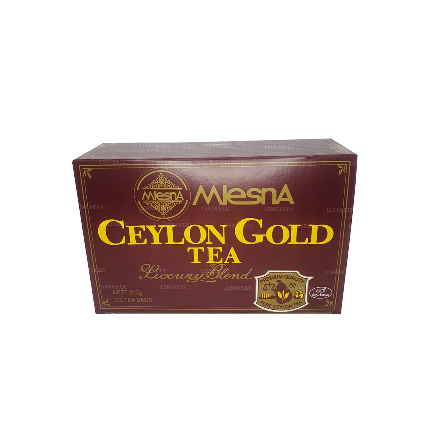 Mlesna Tea Ceylon Gold 100 theezakjes (200 g) Koord en label