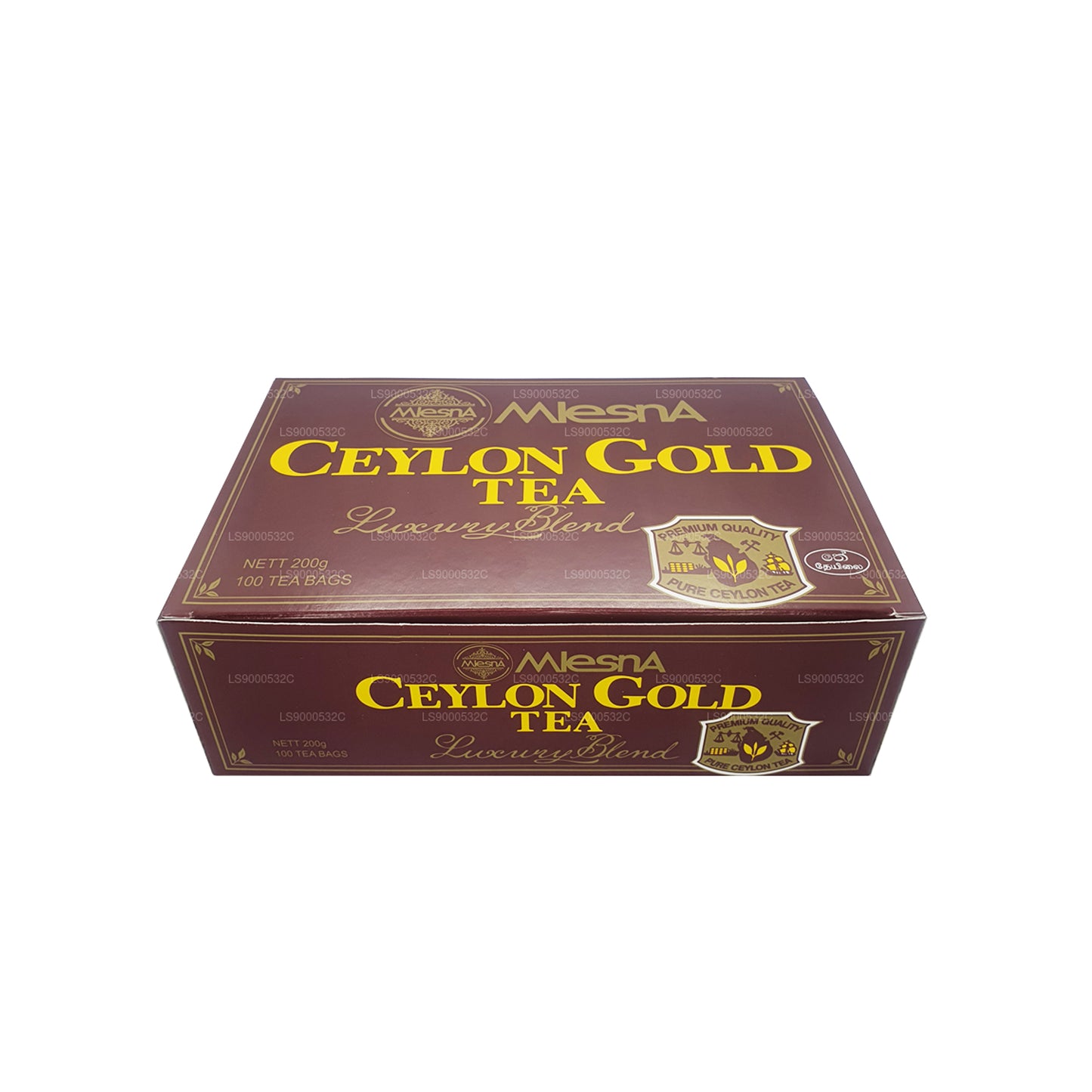 Mlesna Tea Ceylon Gold 100 theezakjes (200 g) Koord en label