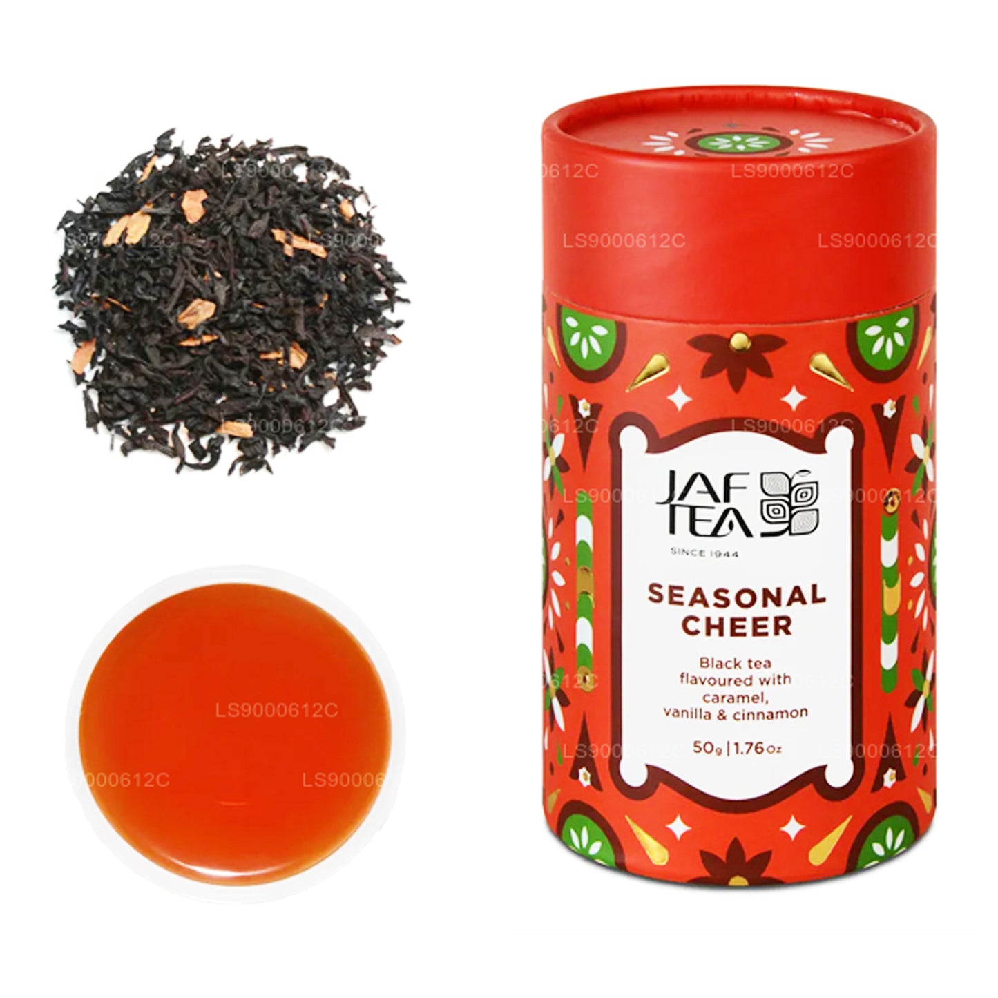 Jaf Tea Seasonal Cheer - Zwarte thee op smaak gebracht met karamel, vanille en kaneel (50 g)