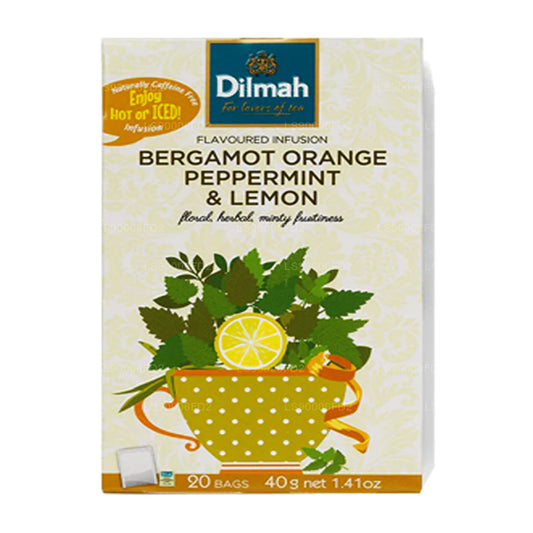 Dilmah Bergamot Natuurlijke infusie van sinaasappel, pepermunt en citroen (20 theezakjes)