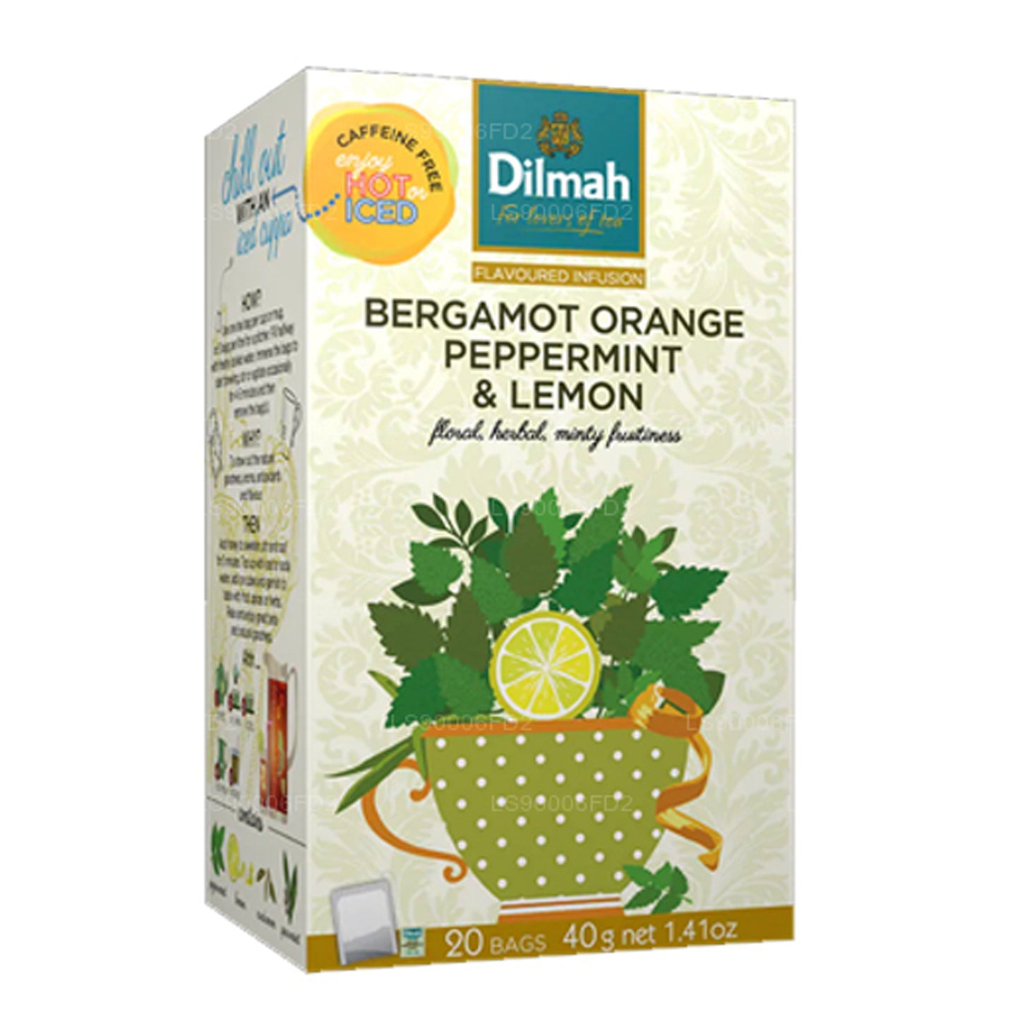 Dilmah Bergamot Natuurlijke infusie van sinaasappel, pepermunt en citroen (20 theezakjes)