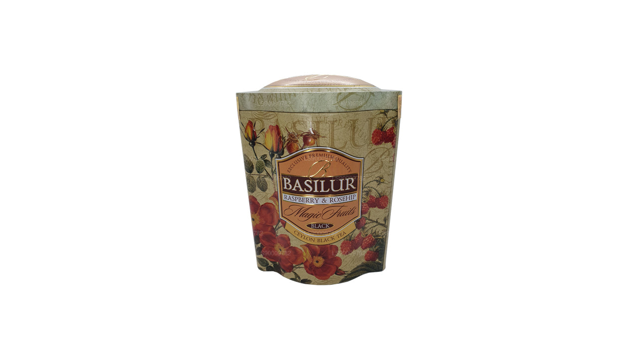 Basilur Magic Fruits Framboos- en rozenbottel (100 g) blikje Caddy