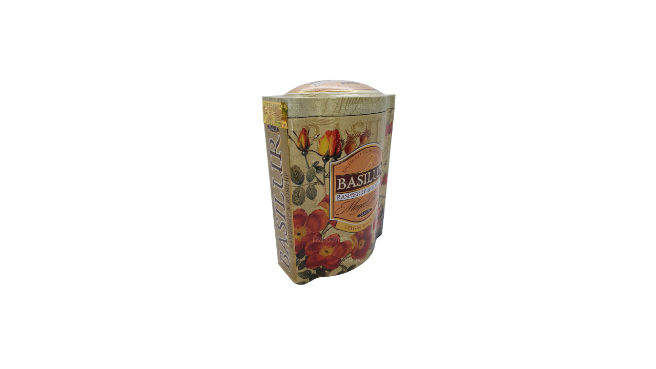 Basilur Magic Fruits Framboos- en rozenbottel (100 g) blikje Caddy