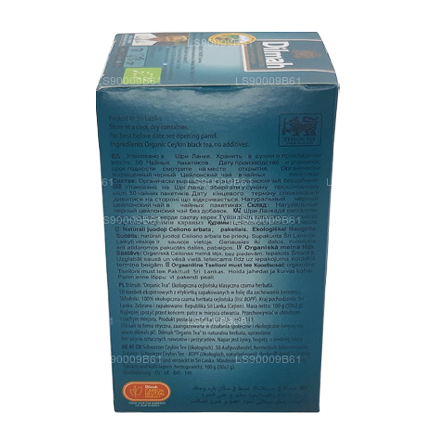 Dilmah biologische thee (100 g) 50 theezakjes