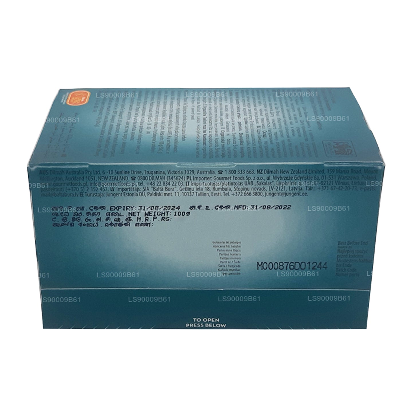 Dilmah biologische thee (100 g) 50 theezakjes