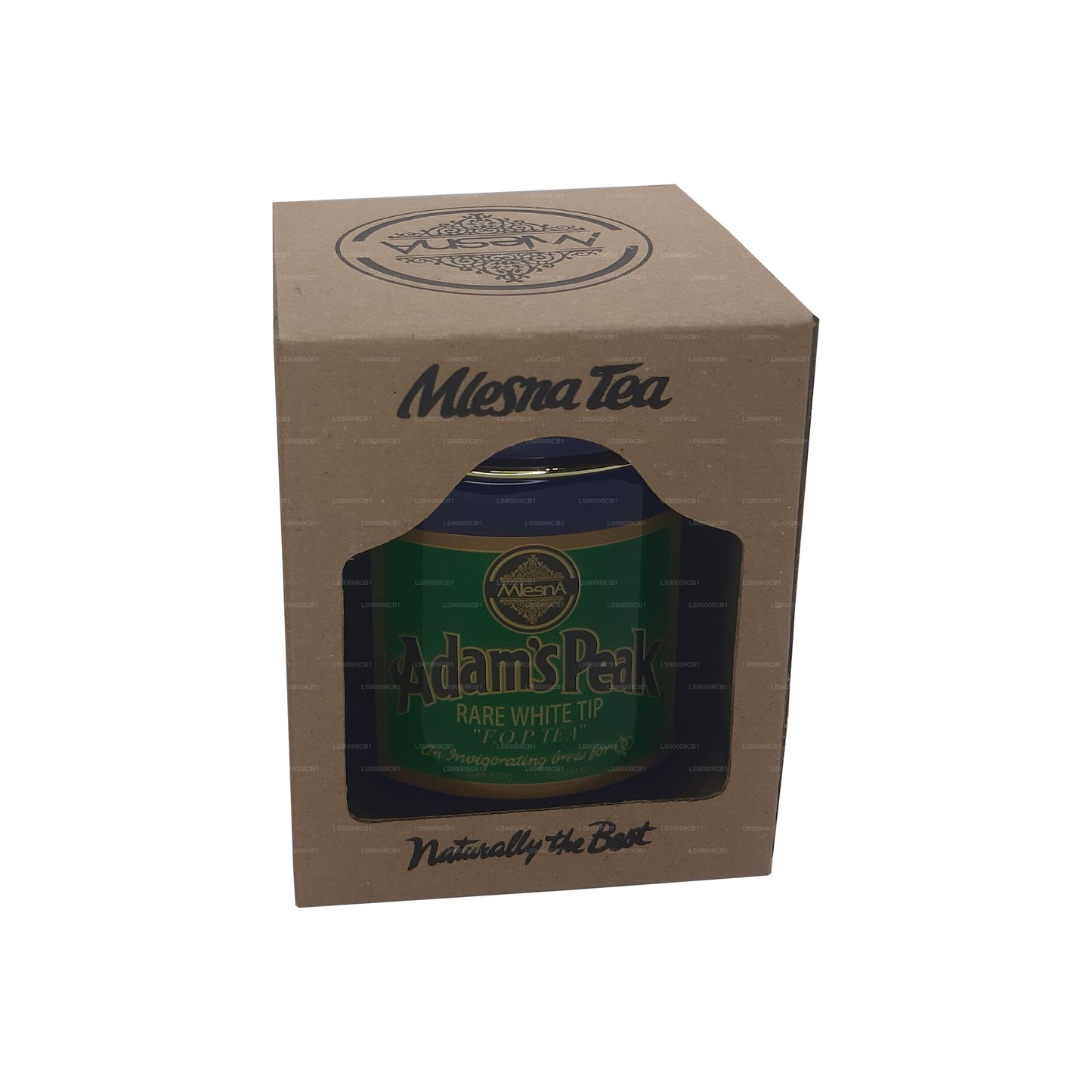 Mlesna Tea Adam's Peak zeldzame FOP-bladthee met witte punt in metalen caddy (100 g)