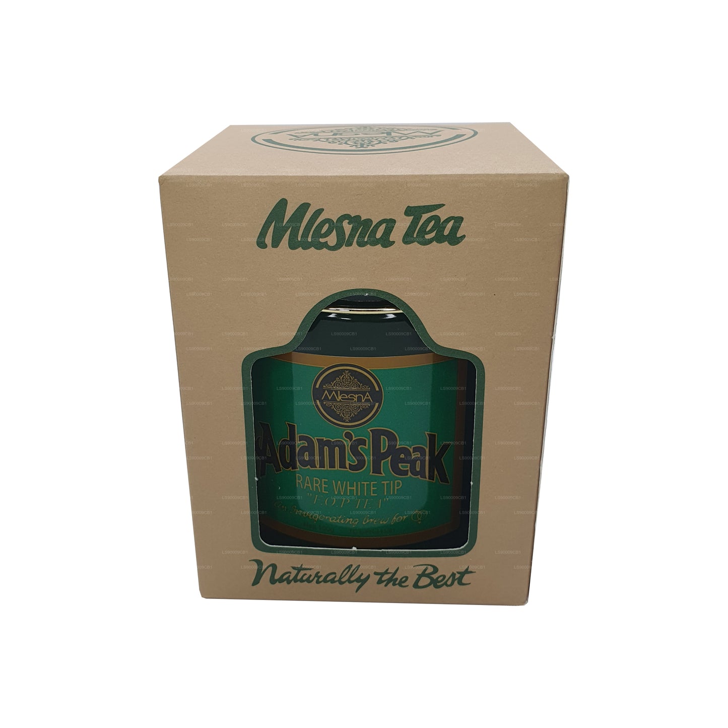 Mlesna Tea Adam's Peak zeldzame FOP-bladthee met witte punt in metalen caddy (100 g)