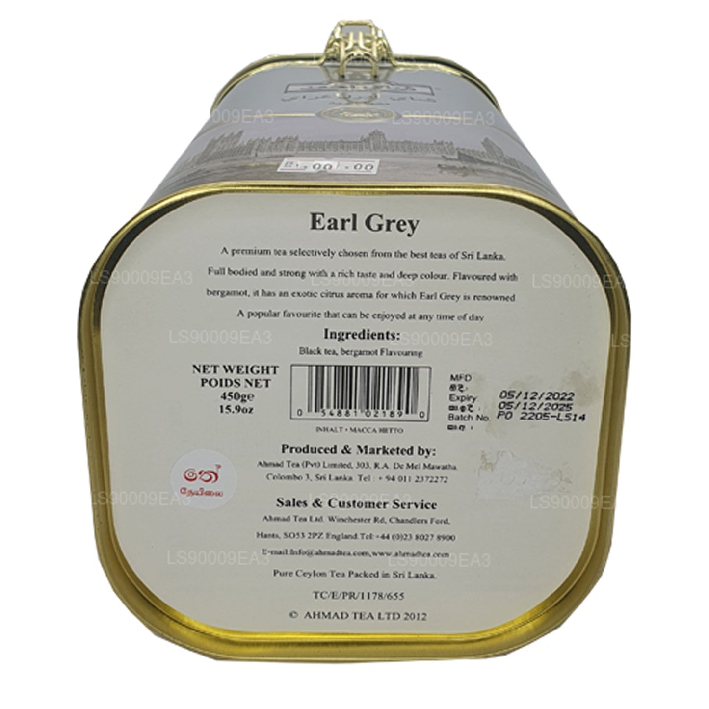 Ahamad Earl Grey Black Tea met bergamotsmaak (450 g)