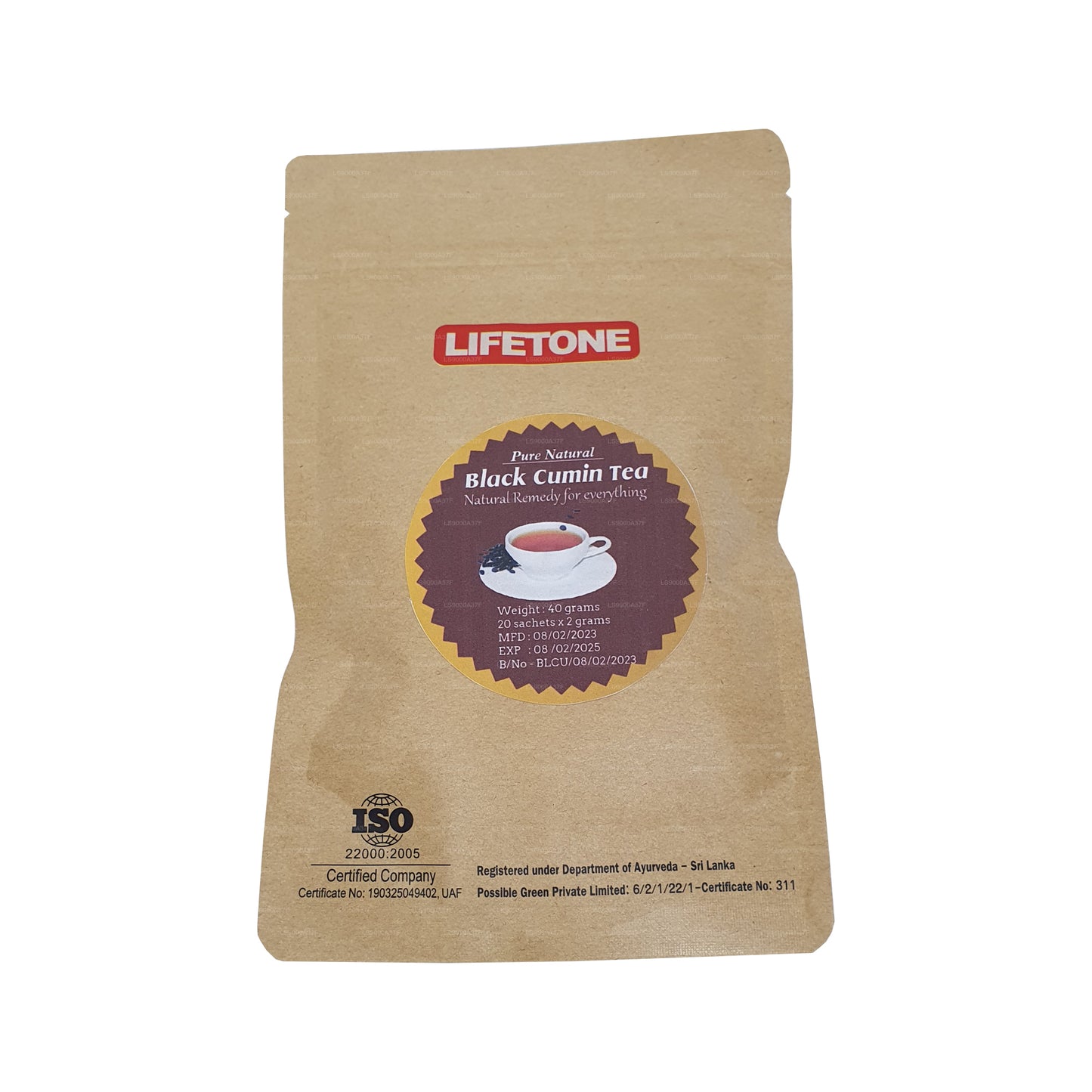 Lifetone zwarte komijnthee (40 g)