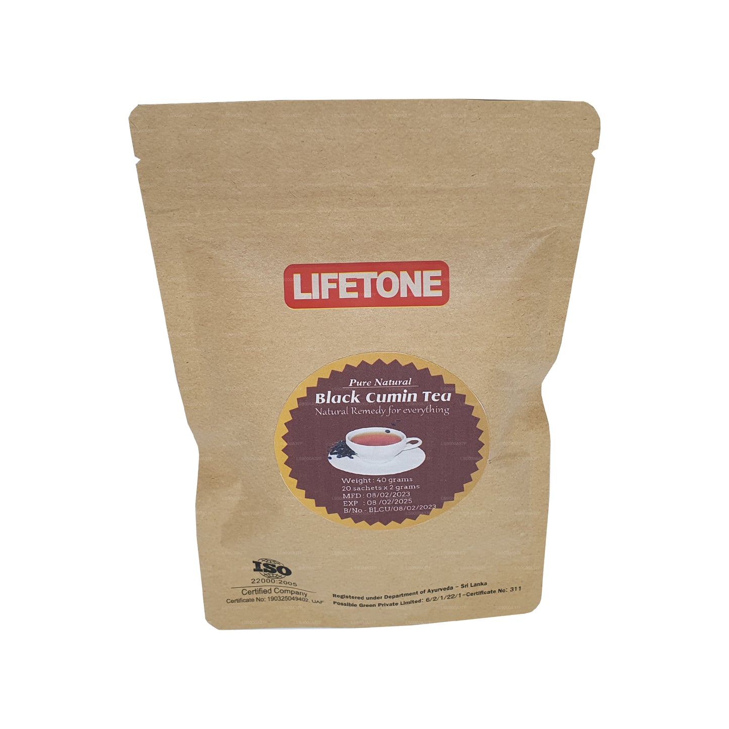 Lifetone zwarte komijnthee (40 g)