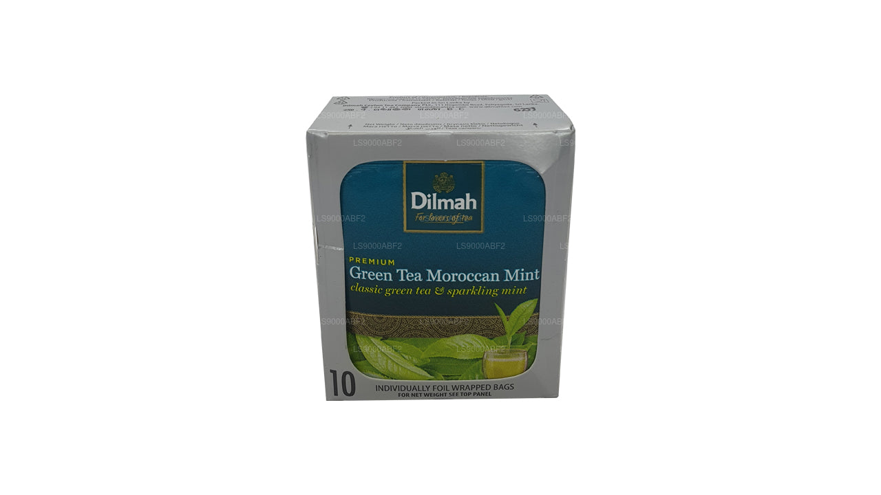 Dilmah Premium Marokkaanse muntgroene thee (20 g), individueel in folie verpakt, 10 theezakjes