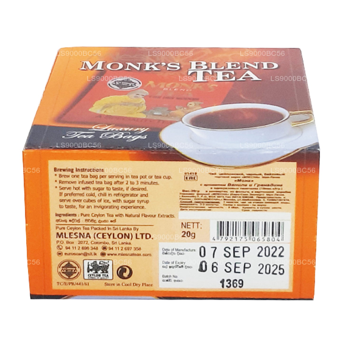 Mlesna Monk's Blend Tea (20 g) 10 luxe theezakjes