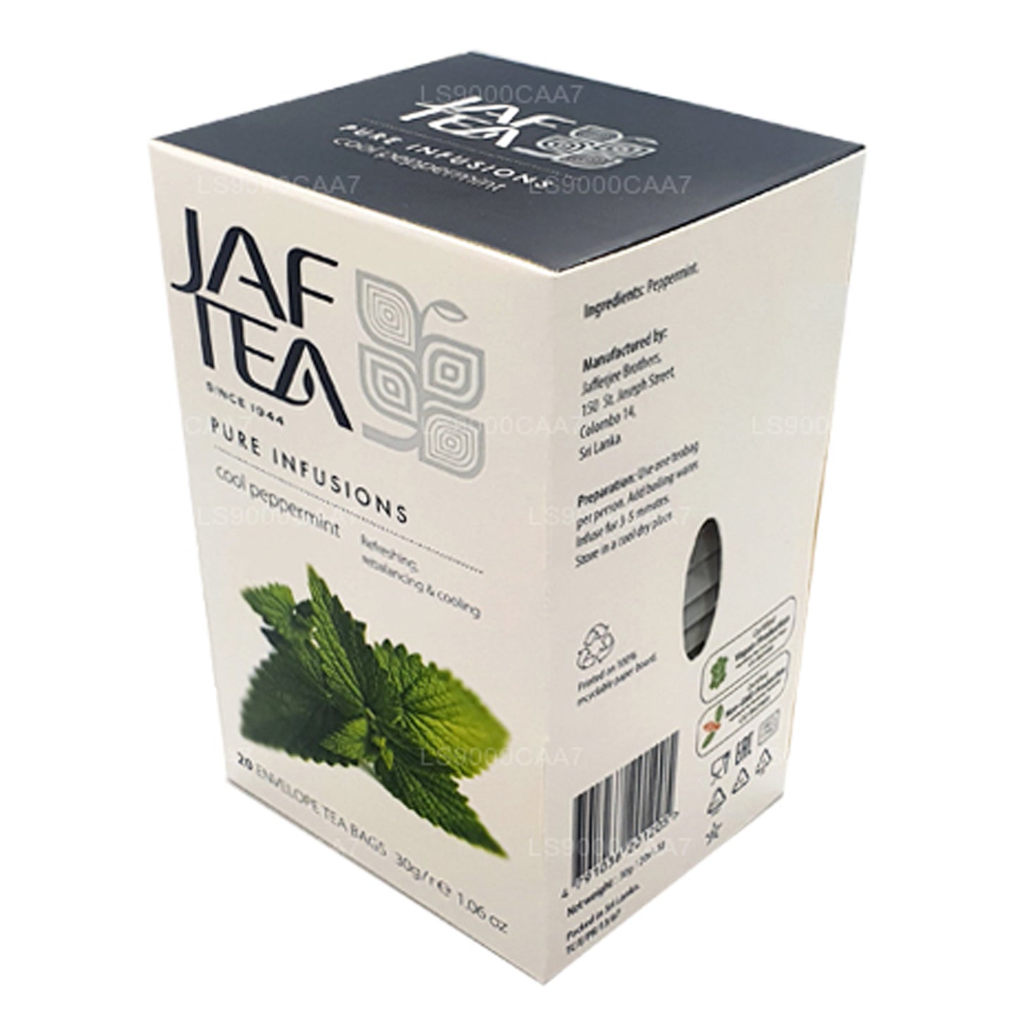 Jaf Tea Pure Infusions Collection Coole theezakjes met pepermuntfolie en omhulsel (30 g)