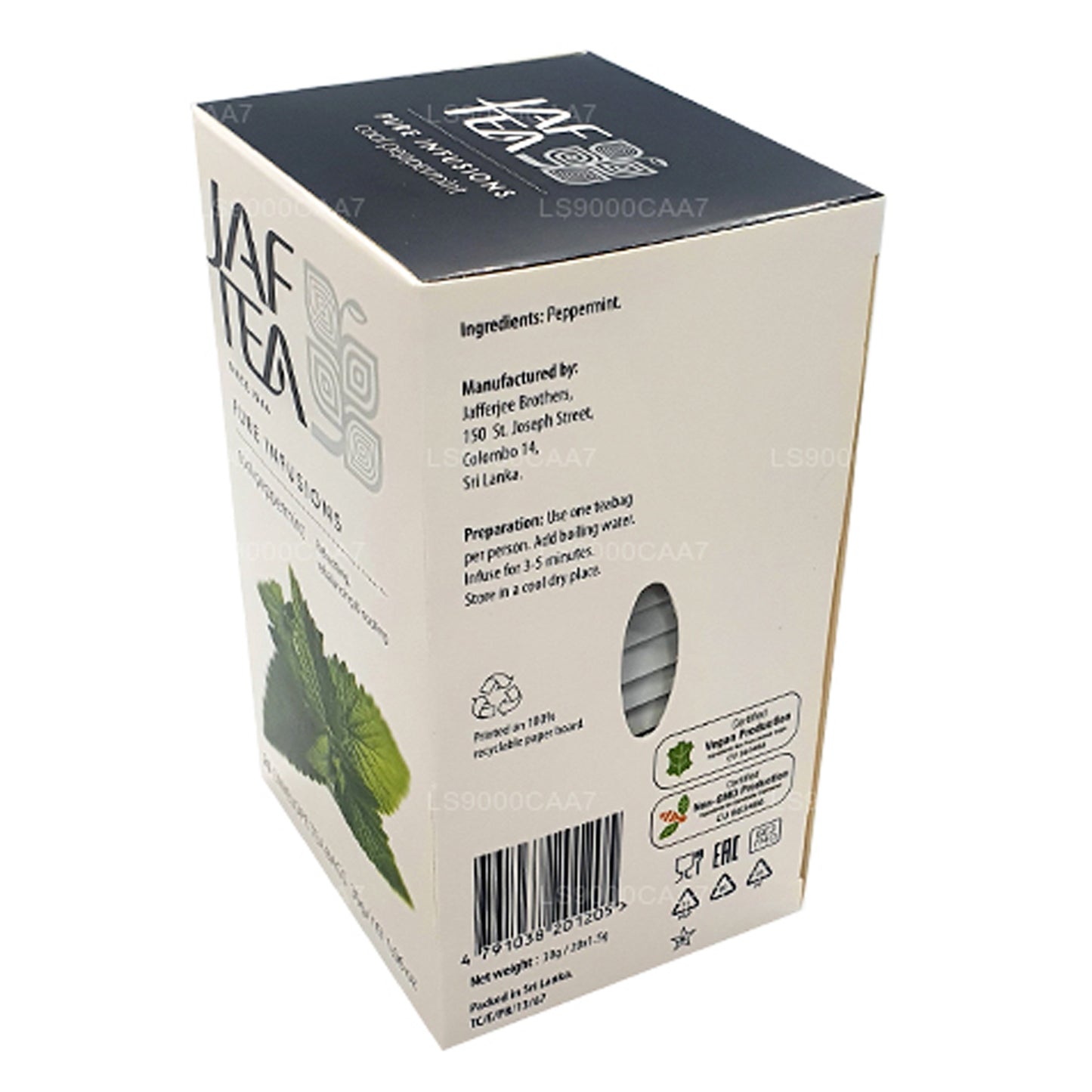 Jaf Tea Pure Infusions Collection Coole theezakjes met pepermuntfolie en omhulsel (30 g)