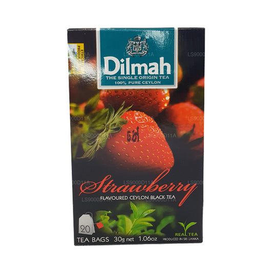 Dilmah zwarte Ceylon-thee met aardbeiensmaak (30 g) 20 theezakjes