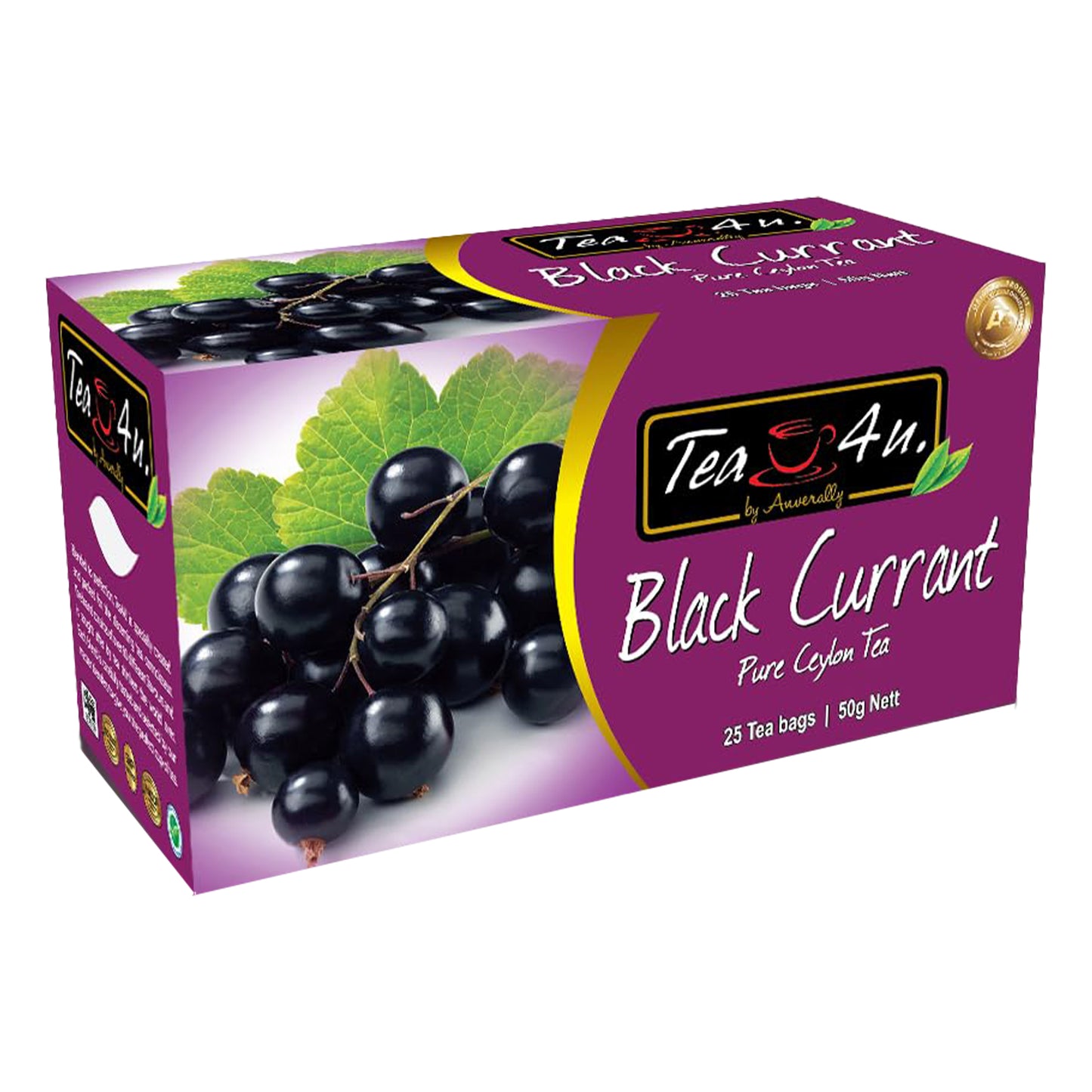 Tea4U zwarte bessenthee (50 g) 25 theezakjes