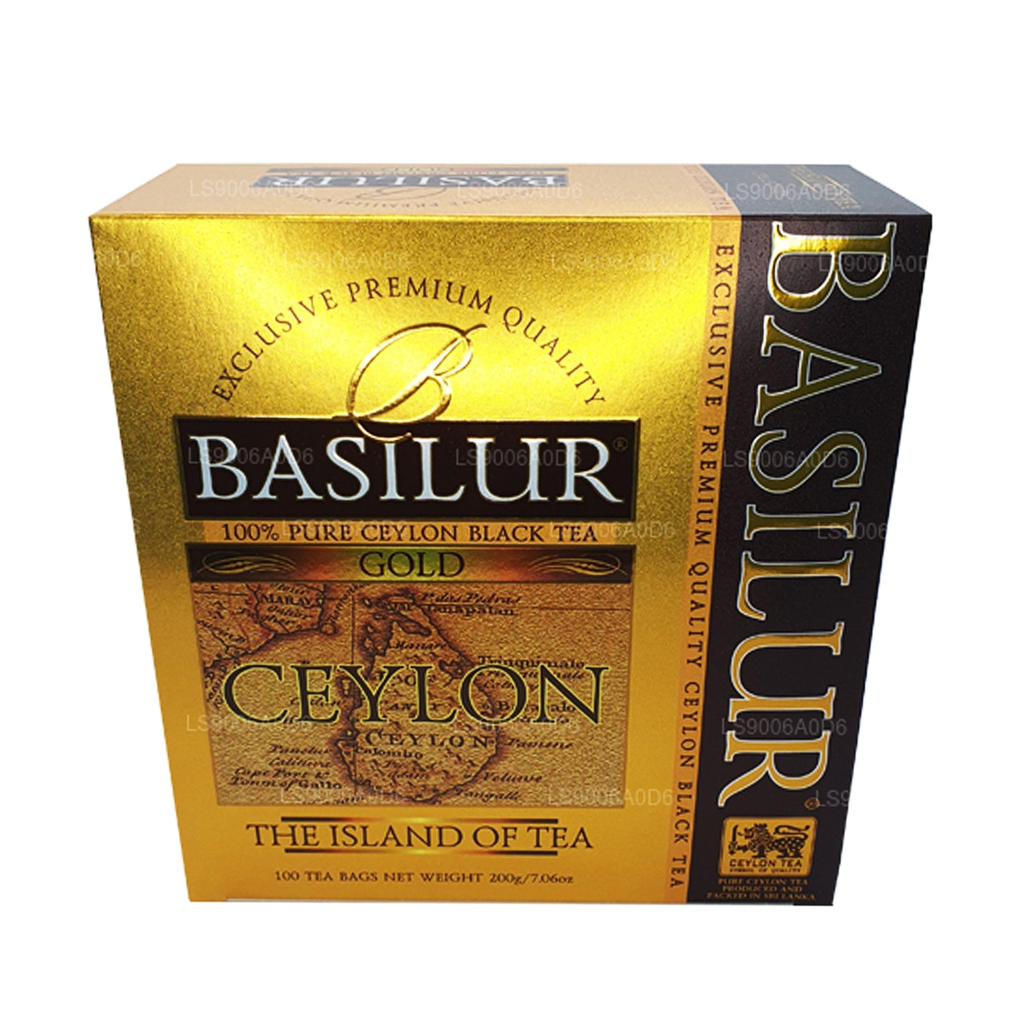 Basilur Island of Gold Exclusieve zwarte Ceylon-thee van topkwaliteit (200 g) 100 theezakjes