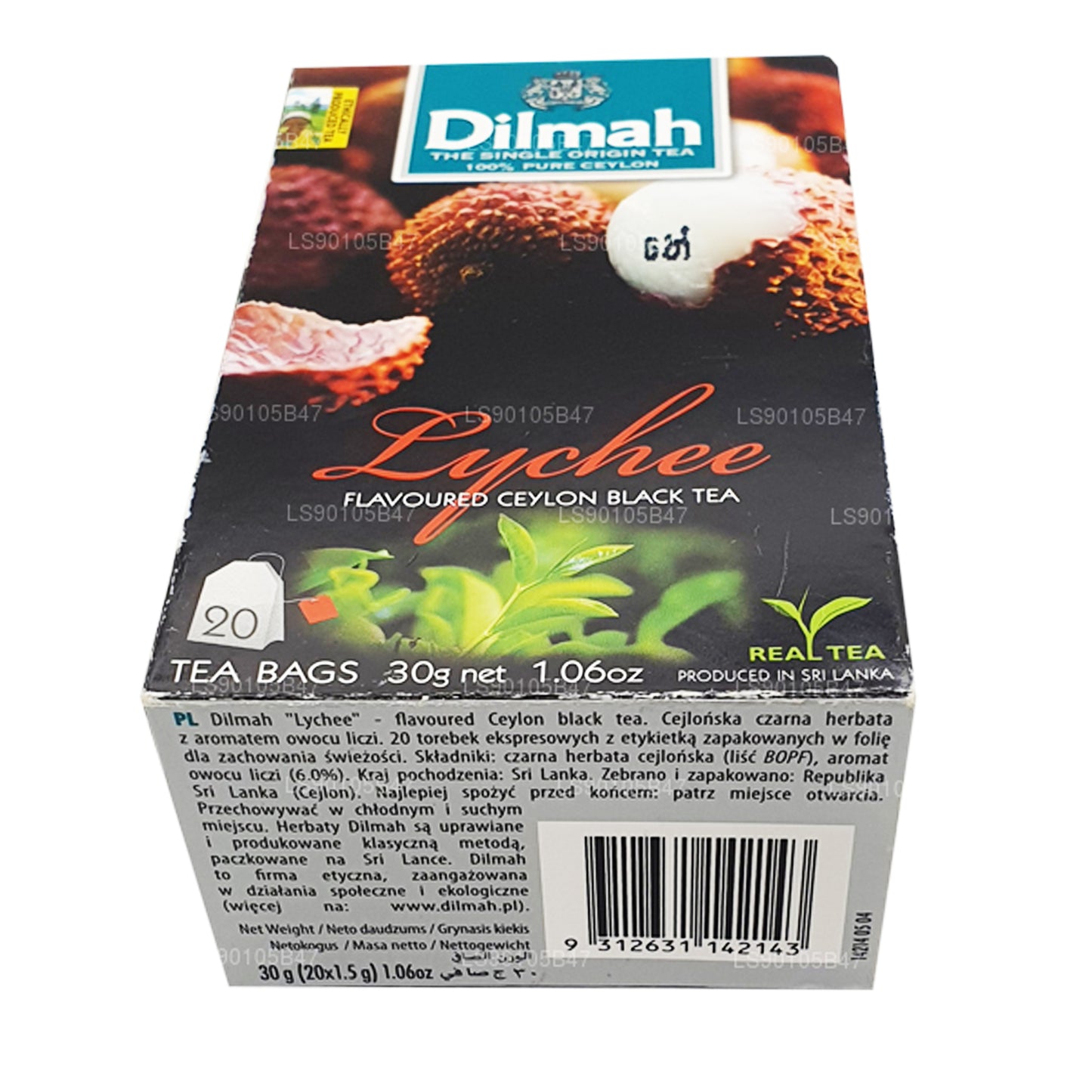 Zwarte thee met dilmah lychee-smaak (30 g)