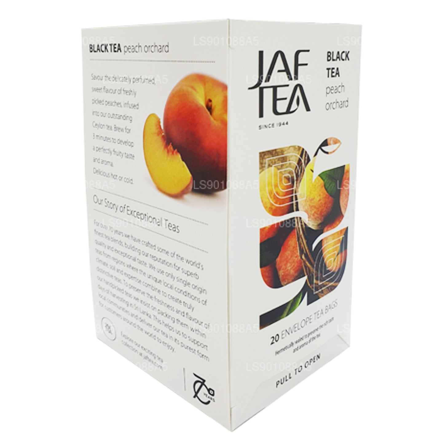 Jaf Tea Pure Fruits Collection zwarte thee perzikboomgaard (30 g) 20 theezakjes