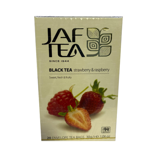 Jaf Tea Pure Fruits Collection zwarte thee aardbei en framboos (30 g) 20 theezakjes