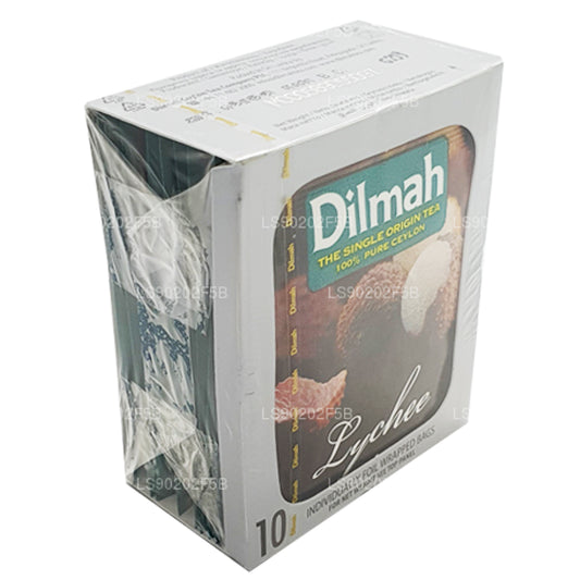 Dilmah Lychee gearomatiseerde zwarte thee van Ceylon (20 g) 10 theezakjes