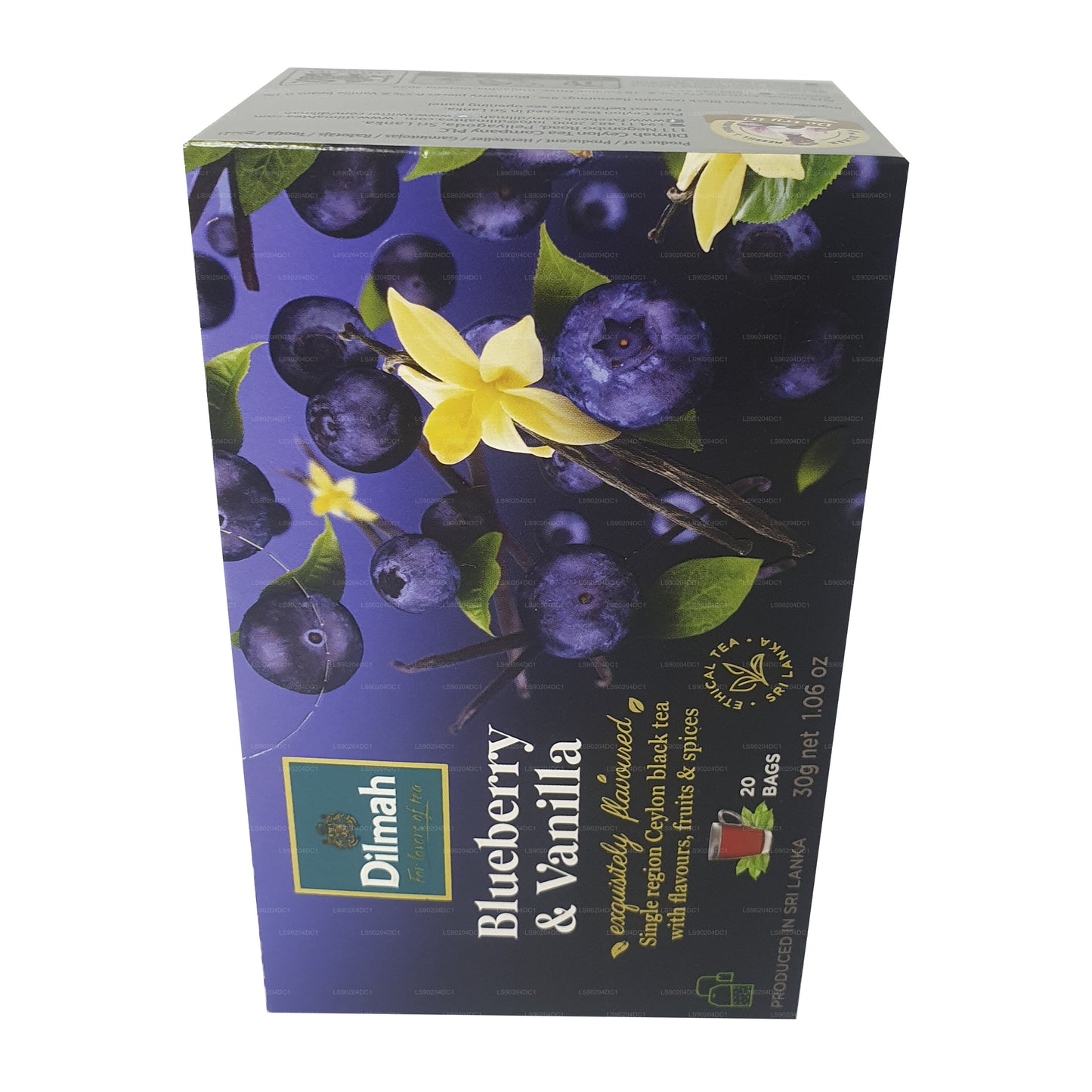 Dilmah thee met blauwe bessen- en vanillesmaak (40 g) 20 theezakjes