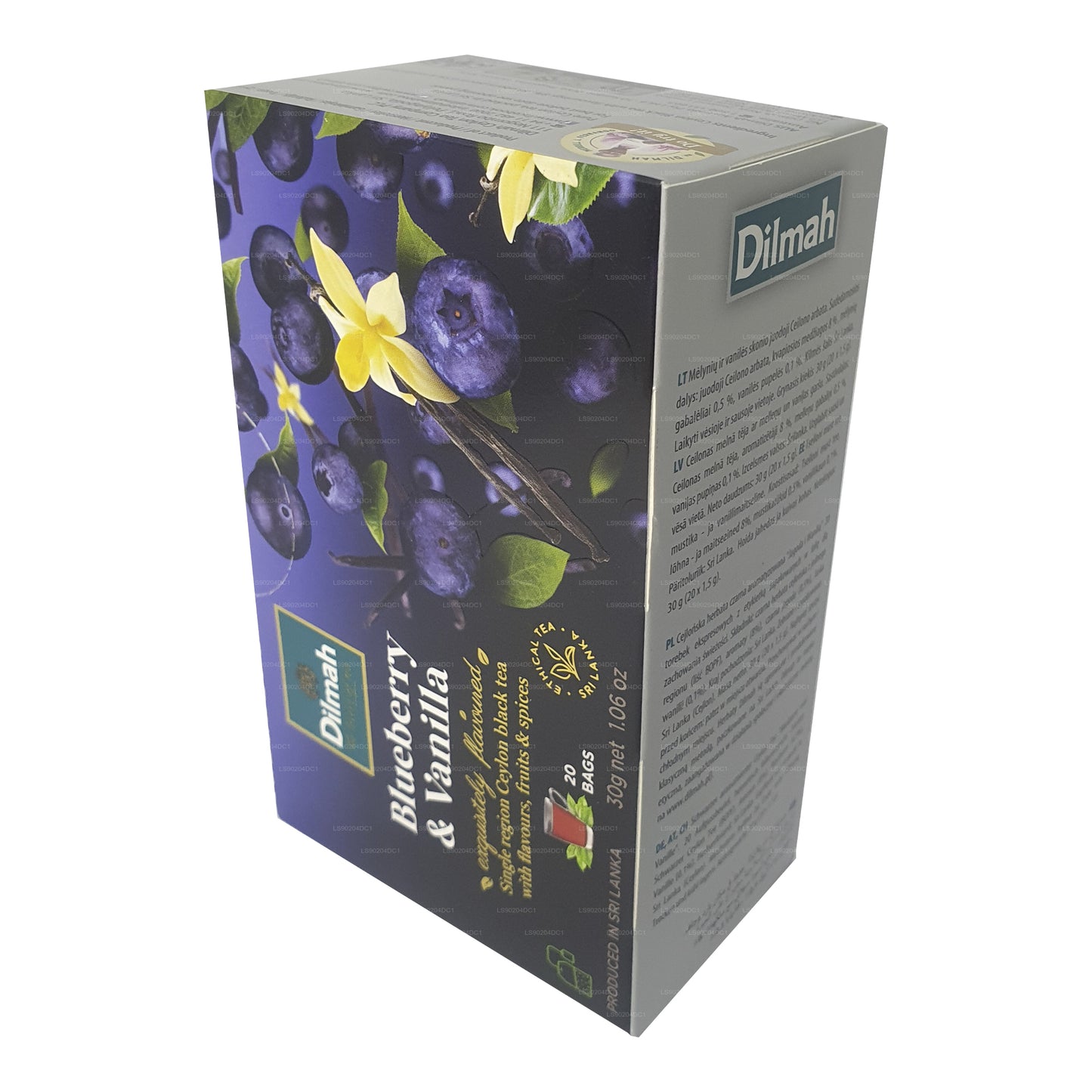 Dilmah thee met blauwe bessen- en vanillesmaak (40 g) 20 theezakjes