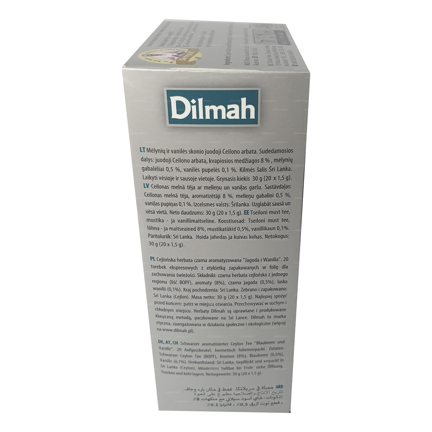 Dilmah thee met blauwe bessen- en vanillesmaak (40 g) 20 theezakjes