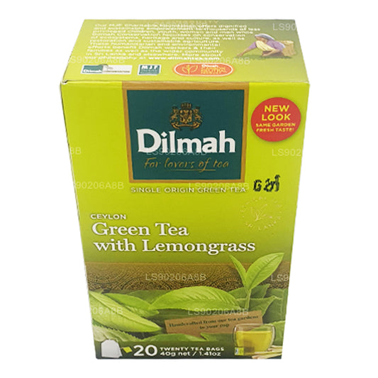 Dilmah Pure Ceylon groene thee met citroengrasthee (40 g) 20 theezakjes