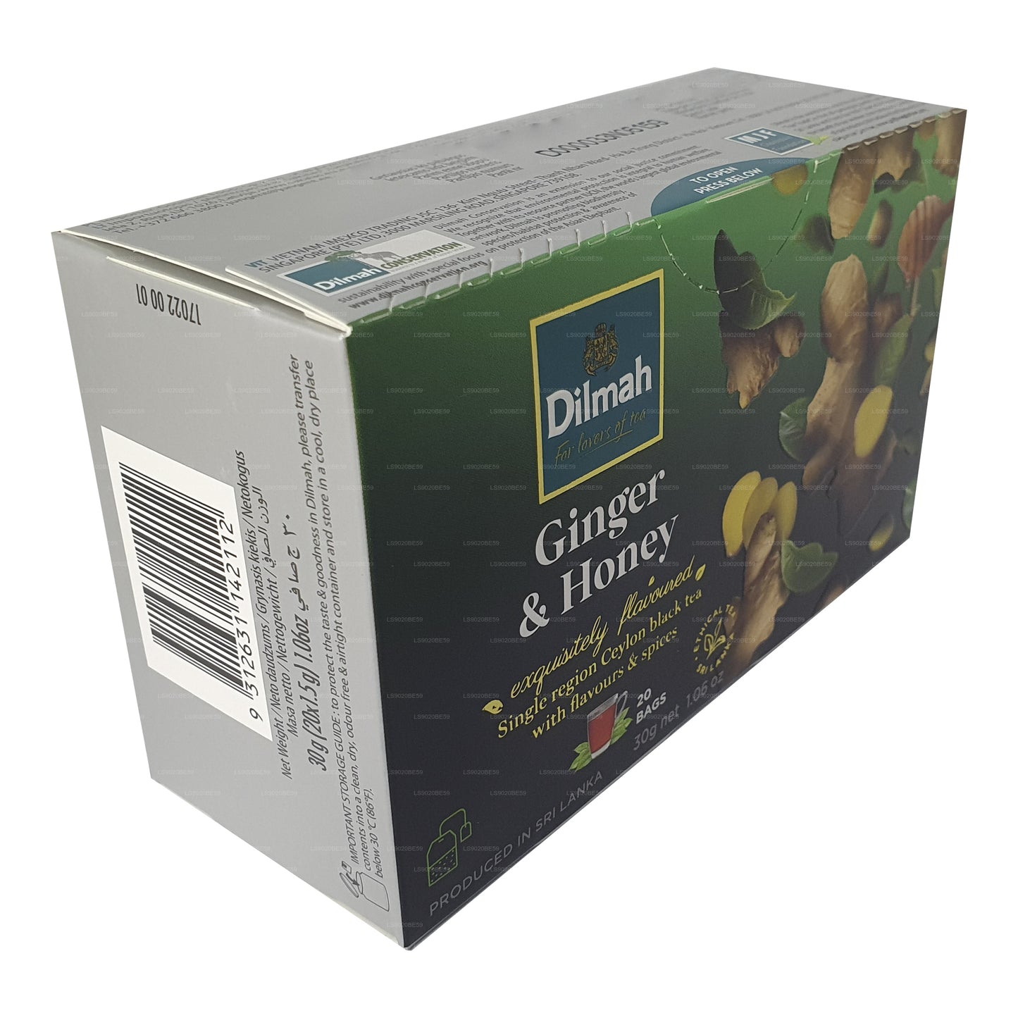 Dilmah thee met gember en honingsmaak (30 g) 20 theezakjes