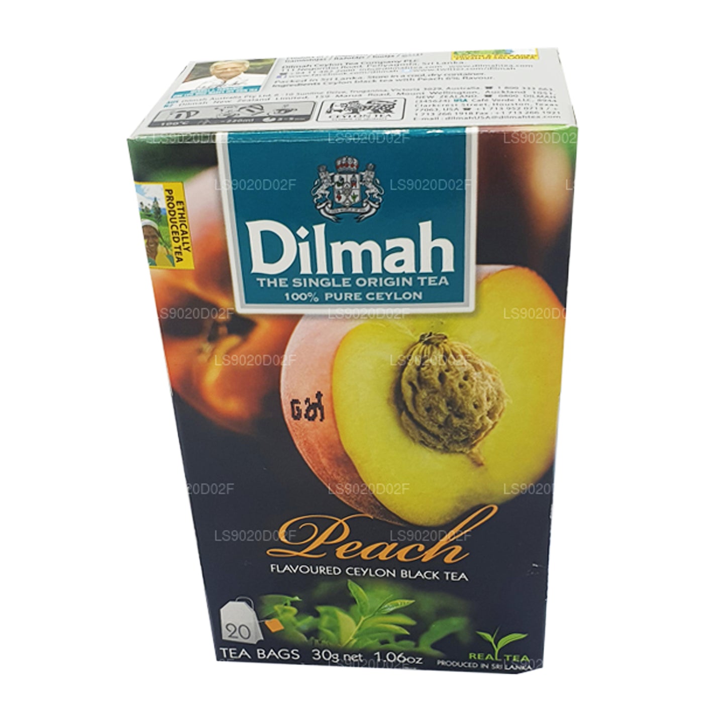 Dilmah Ceylon zwarte thee met perziksmaak (30 g) 20 theezakjes