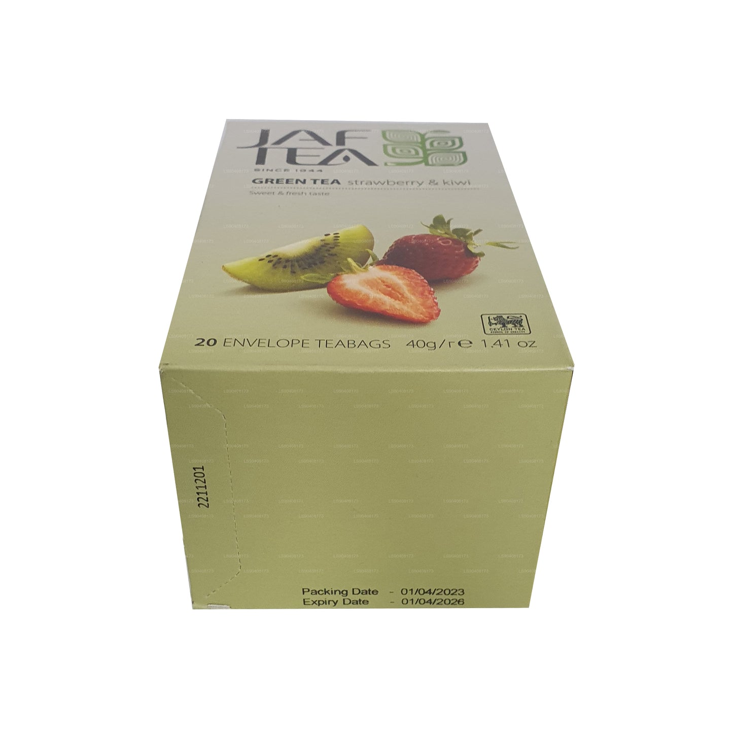 Jaf Tea Pure Green Collection Groene thee met aardbei en kiwi (40 g) 20 theezakjes