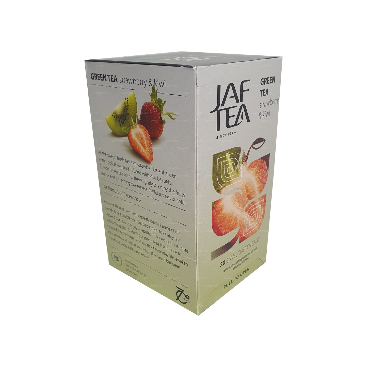 Jaf Tea Pure Green Collection Groene thee met aardbei en kiwi (40 g) 20 theezakjes