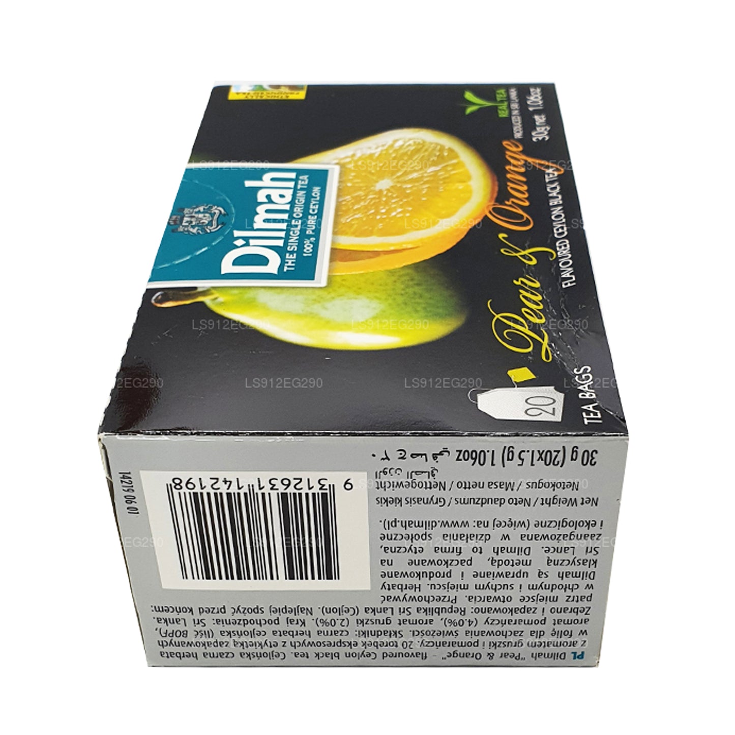 Dilmah zwarte thee van Ceylon met peer en sinaasappelsmaak (30 g) 20 theezakjes