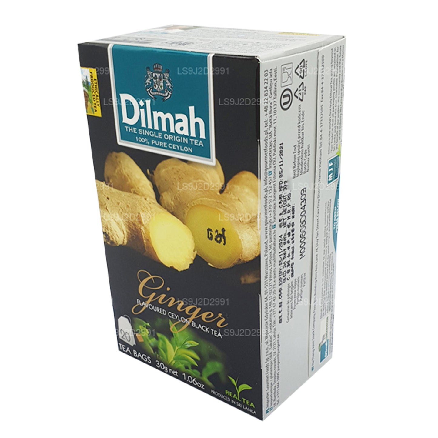 Dilmah zwarte thee met gembersmaak (30 g) 20 theezakjes