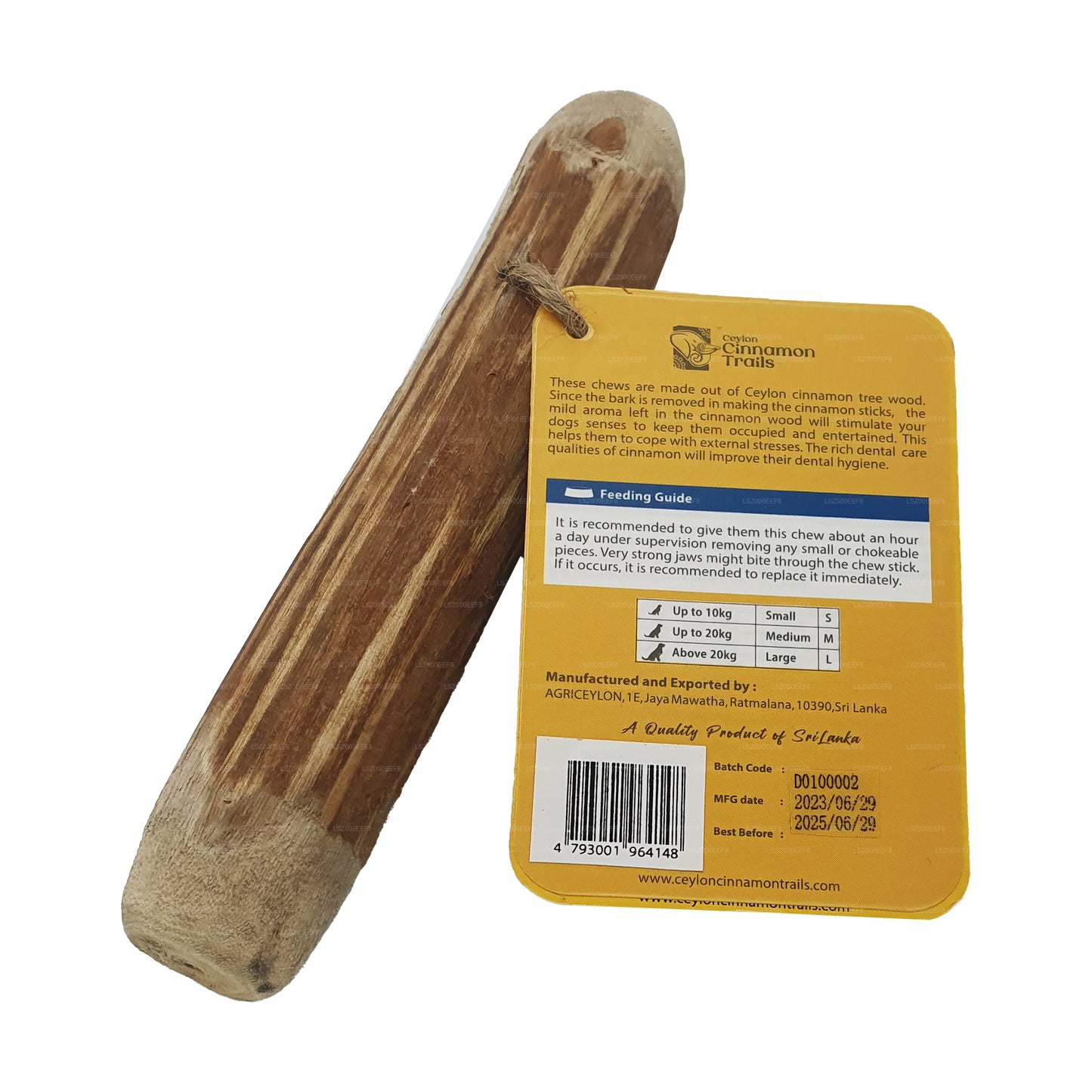 Ceylon Cinnamon Trails Cinnamon Wood Hondenkauw „Small”